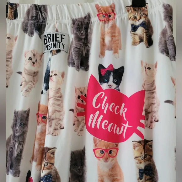 Brief Insanity | NWOT Ultra Cute "Check Meowt" Cat Pajama Pants (SIZE L) - Picture 4 of 13